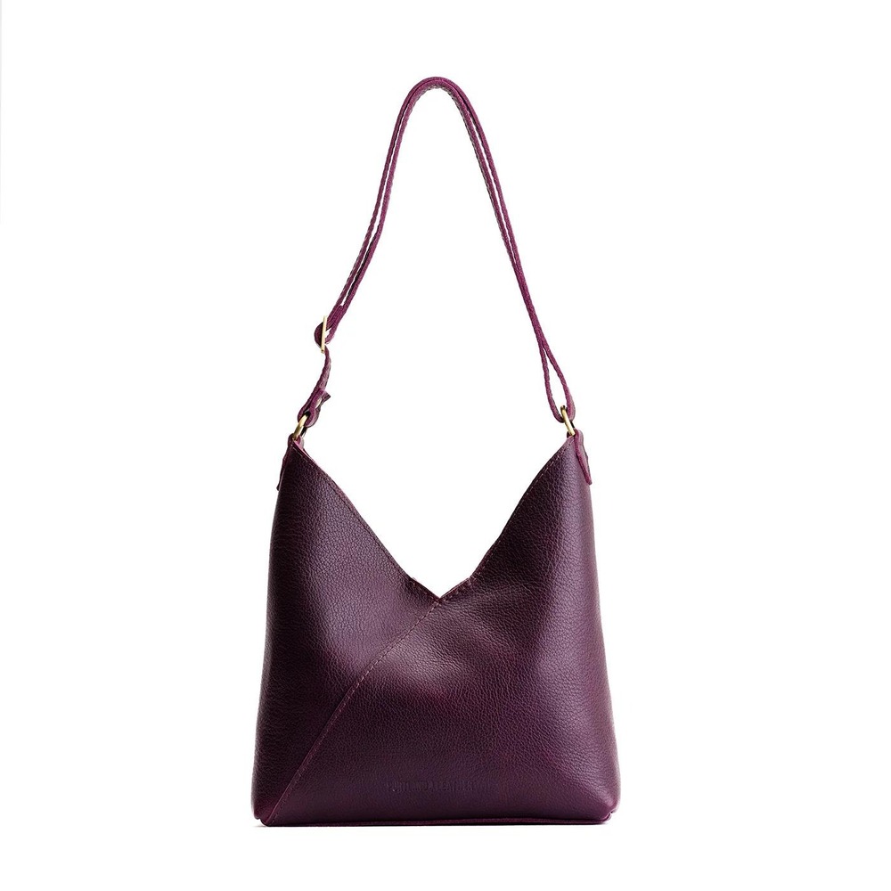 Portland Leather Goods Small Naomi Shoulder Bag Plum Leather Crossbody NWT